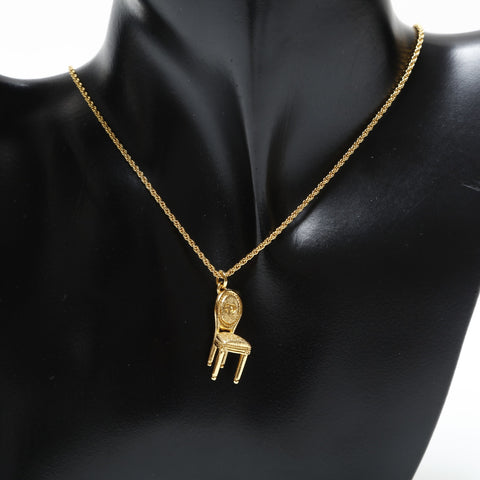 Christian Dior CD logo chair motif Necklace gold WS23373
