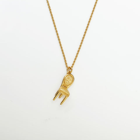 Christian Dior CD logo chair motif Necklace gold WS23373