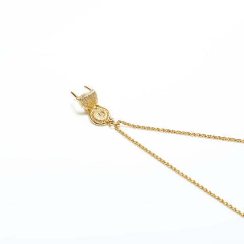 Christian Dior CD logo chair motif Necklace gold WS23373