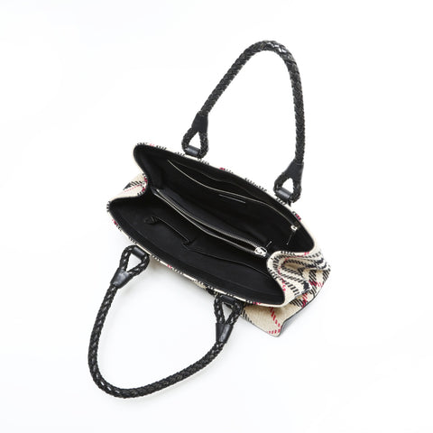 BURBERRY Wool Leather Nova Check Shoulder Bag beige WS23374