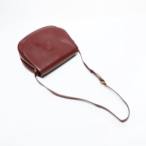 CARTIER Mustodo Leather Shoulder Bag Red WS23377