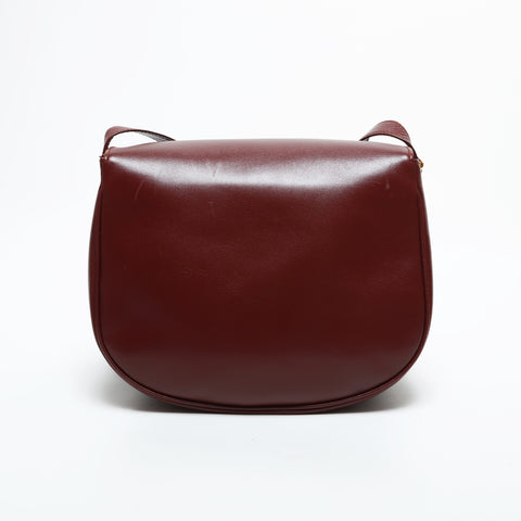 CARTIER Mustodo Leather Shoulder Bag Red WS23377