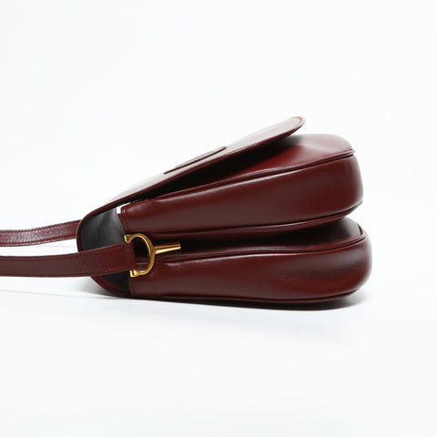 CARTIER Mustodo Leather Shoulder Bag Red WS23377