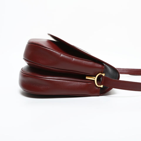 CARTIER Mustodo Leather Shoulder Bag Red WS23377