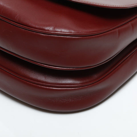 CARTIER Mustodo Leather Shoulder Bag Red WS23377