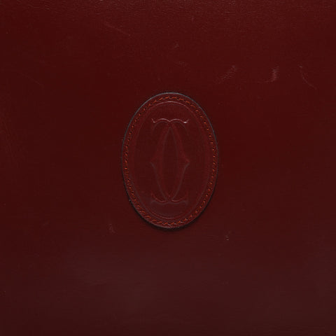 CARTIER Mustodo Leather Shoulder Bag Red WS23377