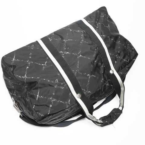 CHANEL No. 6 2000-2002 Travel Line Nylon Boston bag black WS23379