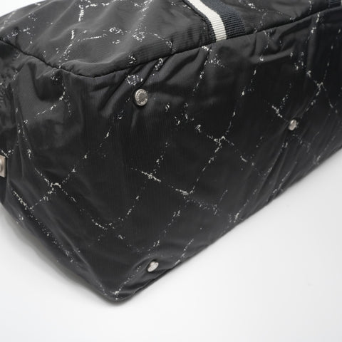 CHANEL No. 6 2000-2002 Travel Line Nylon Boston bag black WS23379