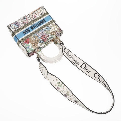 Christian Dior 2022 D-Lite Lady Dior Medium Canvas Handbag multicolor WS23382