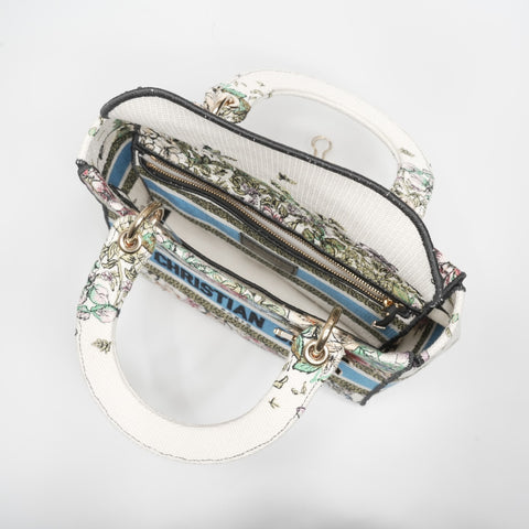 Christian Dior 2022 D-Lite Lady Dior Medium Canvas Handbag multicolor WS23382