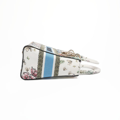 Christian Dior 2022 D-Lite Lady Dior Medium Canvas Handbag multicolor WS23382
