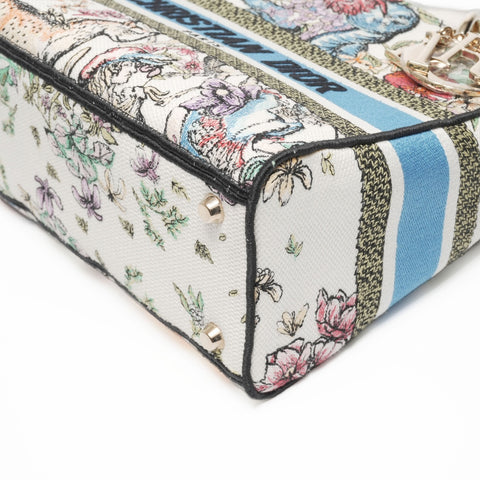 Christian Dior 2022 D-Lite Lady Dior Medium Canvas Handbag multicolor WS23382