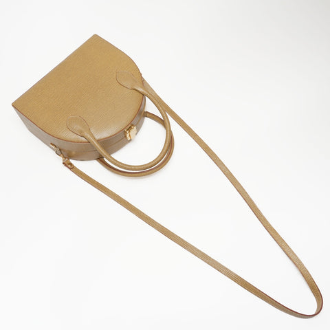 FENDI Leather 2way Handbag beige WS23383