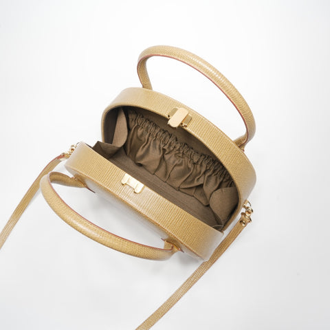 FENDI Leather 2way Handbag beige WS23383