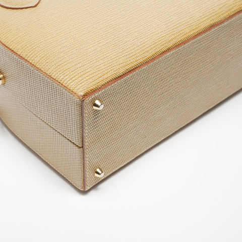 FENDI Leather 2way Handbag beige WS23383