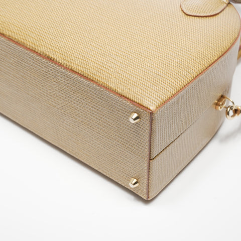 FENDI Leather 2way Handbag beige WS23383