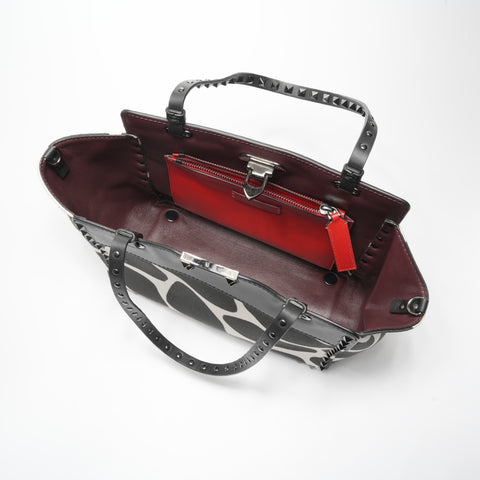 VALENTINO Canvas studs Tote Bag black WS23386