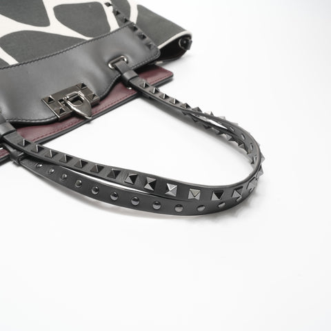 VALENTINO Canvas studs Tote Bag black WS23386