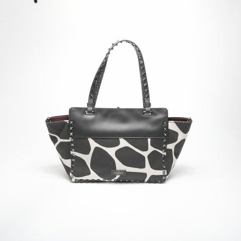 VALENTINO Canvas studs Tote Bag black WS23386