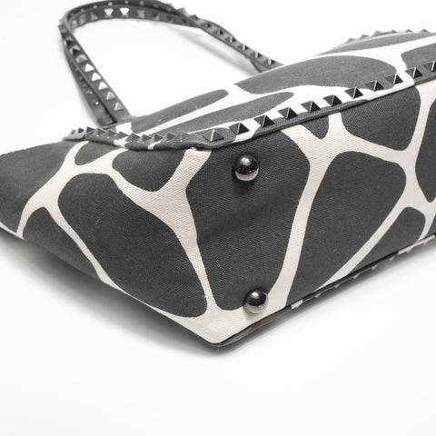 VALENTINO Canvas studs Tote Bag black WS23386