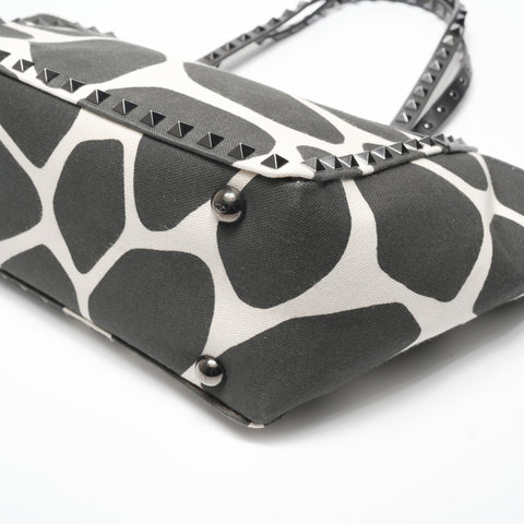 VALENTINO Canvas studs Tote Bag black WS23386