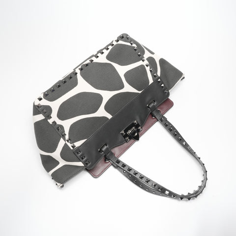 VALENTINO Canvas studs Tote Bag black WS23386