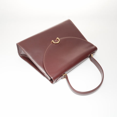 CARTIER Leather Must Line Handbag Red WS23387