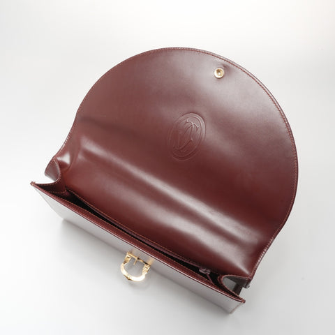 CARTIER Leather Must Line Handbag Red WS23387