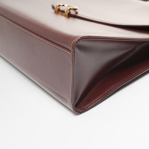 CARTIER Leather Must Line Handbag Red WS23387