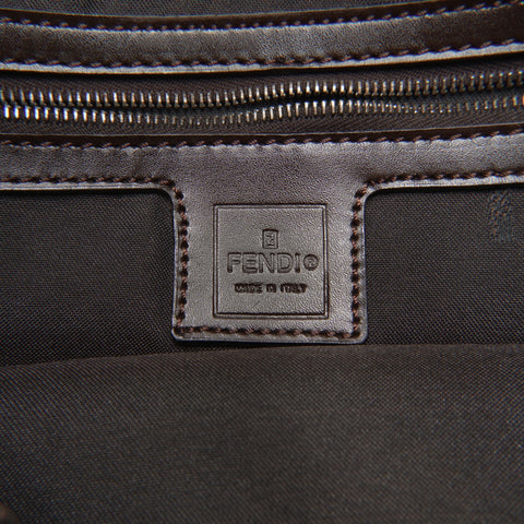 FENDI Zucca Canvas Mamma Bucket Shoulder Bag Brown WS23388