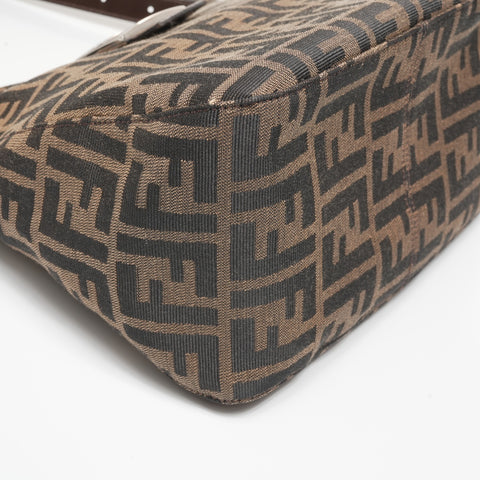 FENDI Zucca Canvas Mamma Bucket Shoulder Bag Brown WS23388