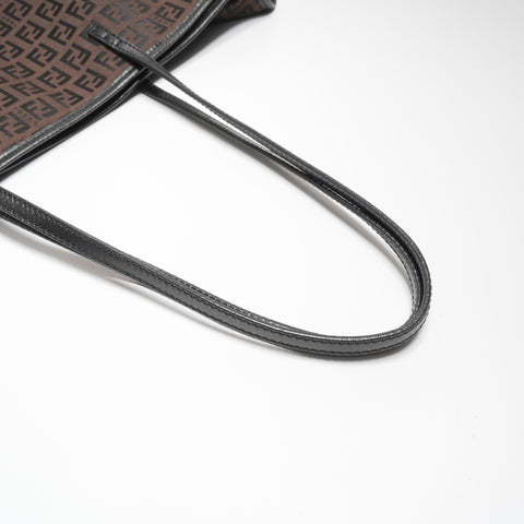 FENDI Zucchino canvas shoulder bag Tote Bag Brown WS23389