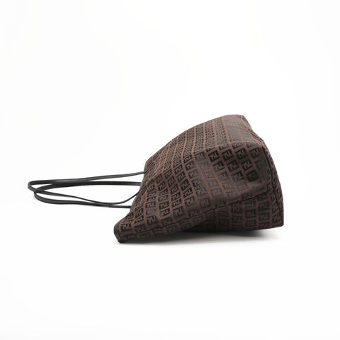 FENDI Zucchino canvas shoulder bag Tote Bag Brown WS23389