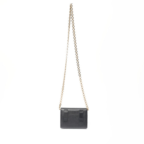 Salvatore Ferragamo Mini Vara Chain Shoulder Bag Navy WS23390