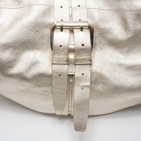 Salvatore Ferragamo Leather Chain Gancini Shoulder Bag gold WS23392