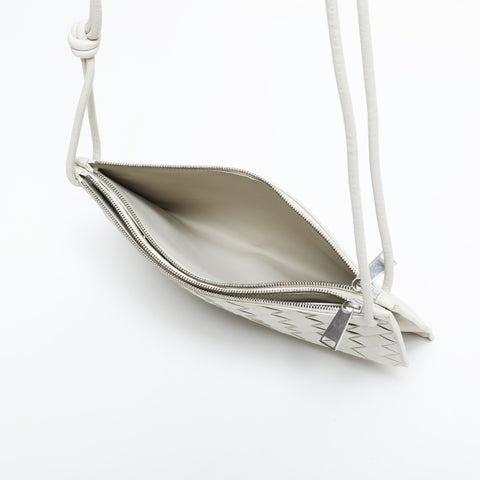 BOTTEGAVENETA Leather INTRECCIATO Shoulder Bag white WS23394