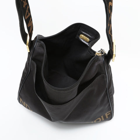 FENDI Nylon Shoulder Bag black WS23395