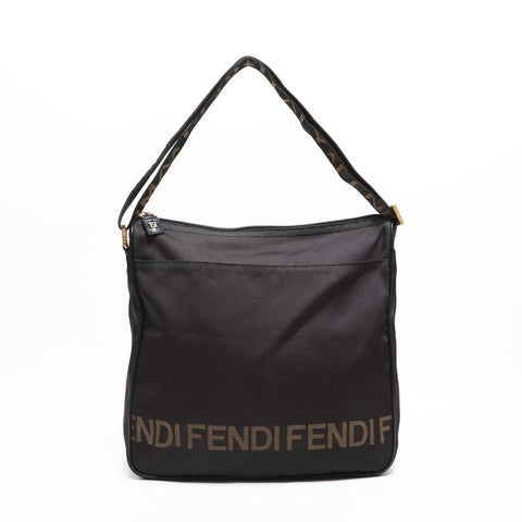 FENDI Nylon Shoulder Bag black WS23395
