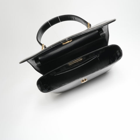 YVES SAINT LAURENT Leather 2way Handbag black WS23396