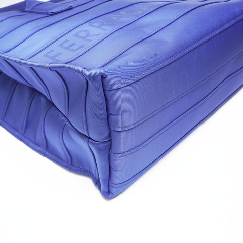 Salvatore Ferragamo Logo Nylon Canvas Shopping Tote Tote Bag blue WS23398