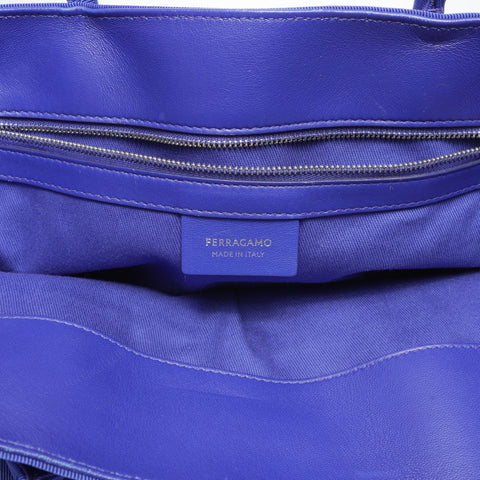 Salvatore Ferragamo Logo Nylon Canvas Shopping Tote Tote Bag blue WS23398