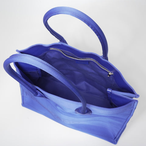 Salvatore Ferragamo Logo Nylon Canvas Shopping Tote Tote Bag blue WS23398