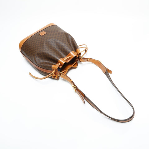 CELINE PVC Macadam Shoulder Bag Brown WS23399