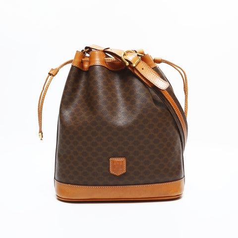 CELINE PVC Macadam Shoulder Bag Brown WS23399