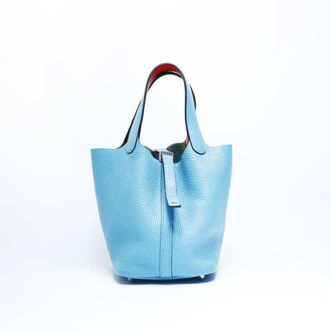 HERMES Picotin PM D stamp, made in 2019 Handbag blue WS23400