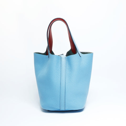 HERMES Picotin PM D stamp, made in 2019 Handbag blue WS23400