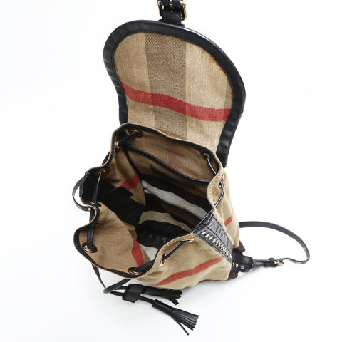 BURBERRY Nova Check Canvas Rucksack Daypack beige WS23403