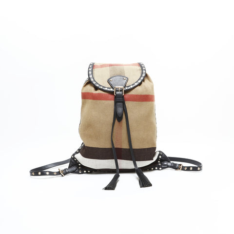 BURBERRY Nova Check Canvas Rucksack Daypack beige WS23403