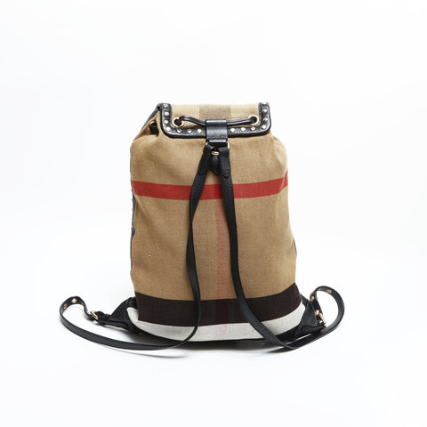 BURBERRY Nova check canvas Backpack  Daypack beige WS23403