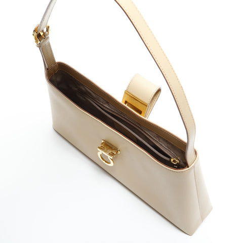 Salvatore Ferragamo leather Shoulder Bag beige WS23404